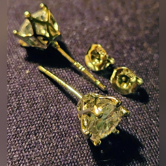 Moissanite and Silver Round Cut Earrings - Picture 9 of 9